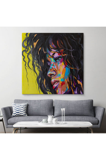 Renkli Kadın Kanvas Tablo-5905