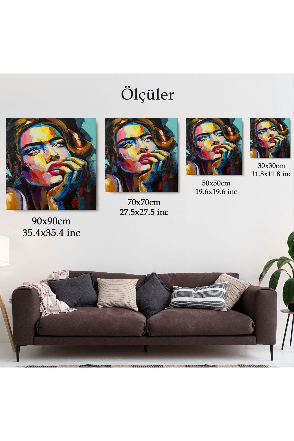 Güzel Kadın Yağlıboya Görünüm Dekoratif Kanvas Duvar Tablosu-5840