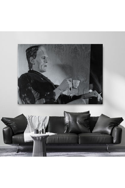 arg001 seri Frankenstein Remastered Tea and Cigarettes Korku Filmi Tablo, Boris Karloff Tablo-5369