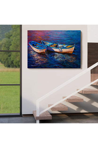 Balıkçı Tekneleri Kanvas Duvar Tablosu-1191