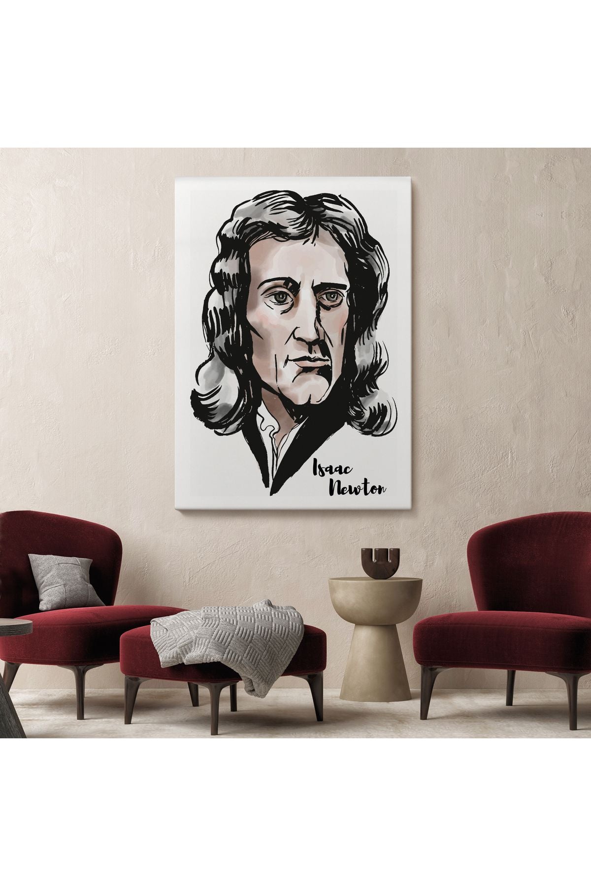 Isaac Newton Dekoratif Kanvas Tablo-5914