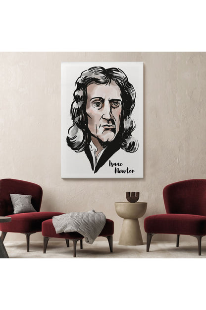 Isaac Newton Dekoratif Kanvas Tablo-5914