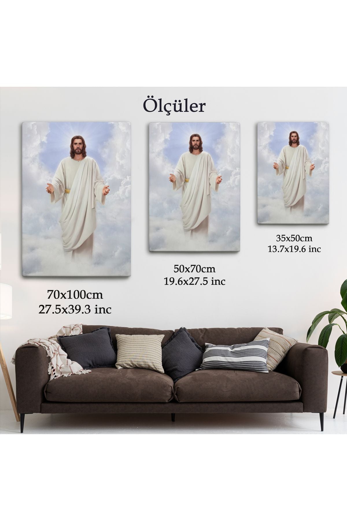 Rab İsa Bulutlarda Göründü, Kilise Hediyesi Hristiyan Kanvas Tablo-5289