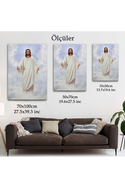 Rab İsa Bulutlarda Göründü, Kilise Hediyesi Hristiyan Kanvas Tablo-5289