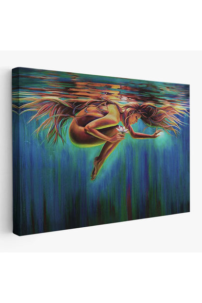 YB Su Altındaki Kadın Dekoratif Duvar Tablosu-6653