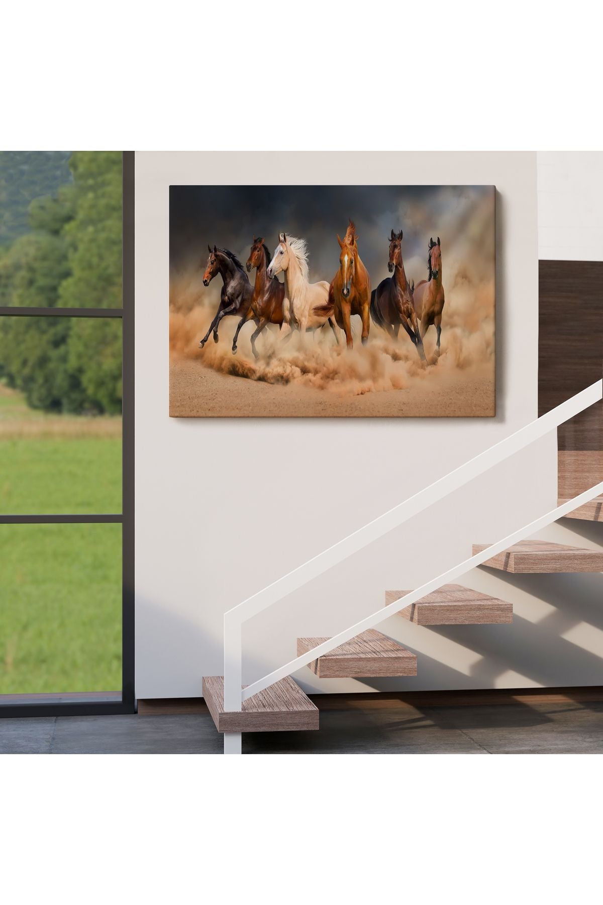 Koşan Atlar Dekoratif Kanvas Tablo 1126
