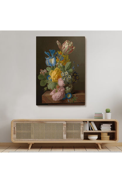 Güzel Çiçekler Yağlıboya Görünüm Dekoratif Kanvas Duvar Tablosu-5937