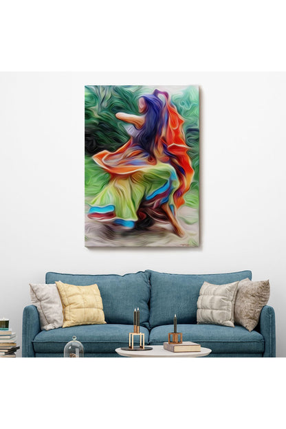 Renkli Kıyafeti İle Samba Yapan Kadın Duvar Tablosu-6083