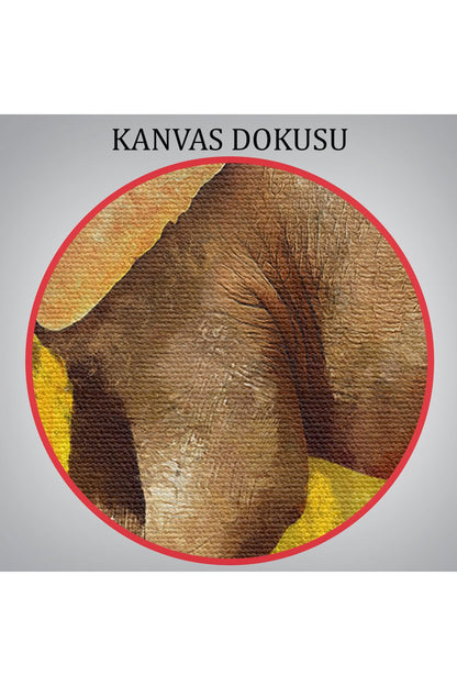 Modern Sanat Tarzı Yürüyen Fil Yağlıboya Görünüm Kanvas Duvar Tablosu-3688