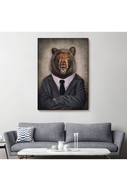 Ayı Kafalı İnsan Kanvas Tablo-4988