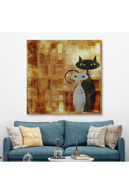 Soyut Kediler Kanvas Tablo-5886