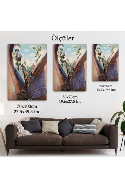 Kadının İçindeki Çiçek Bahçesi Dekoratif Duvar Tablosu-6152