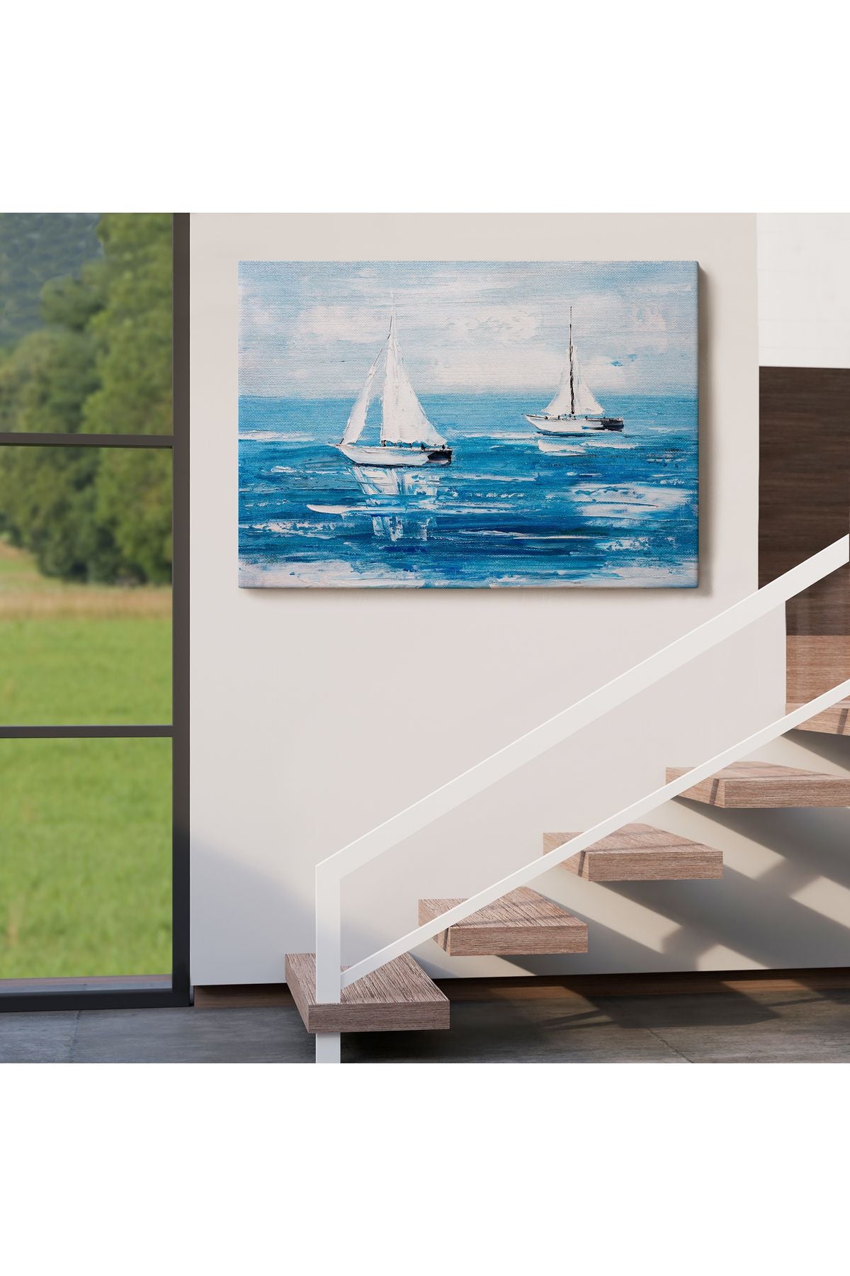 Yaz Yelkenli Dekoratif Kanvas Duvar Tablosu-3711