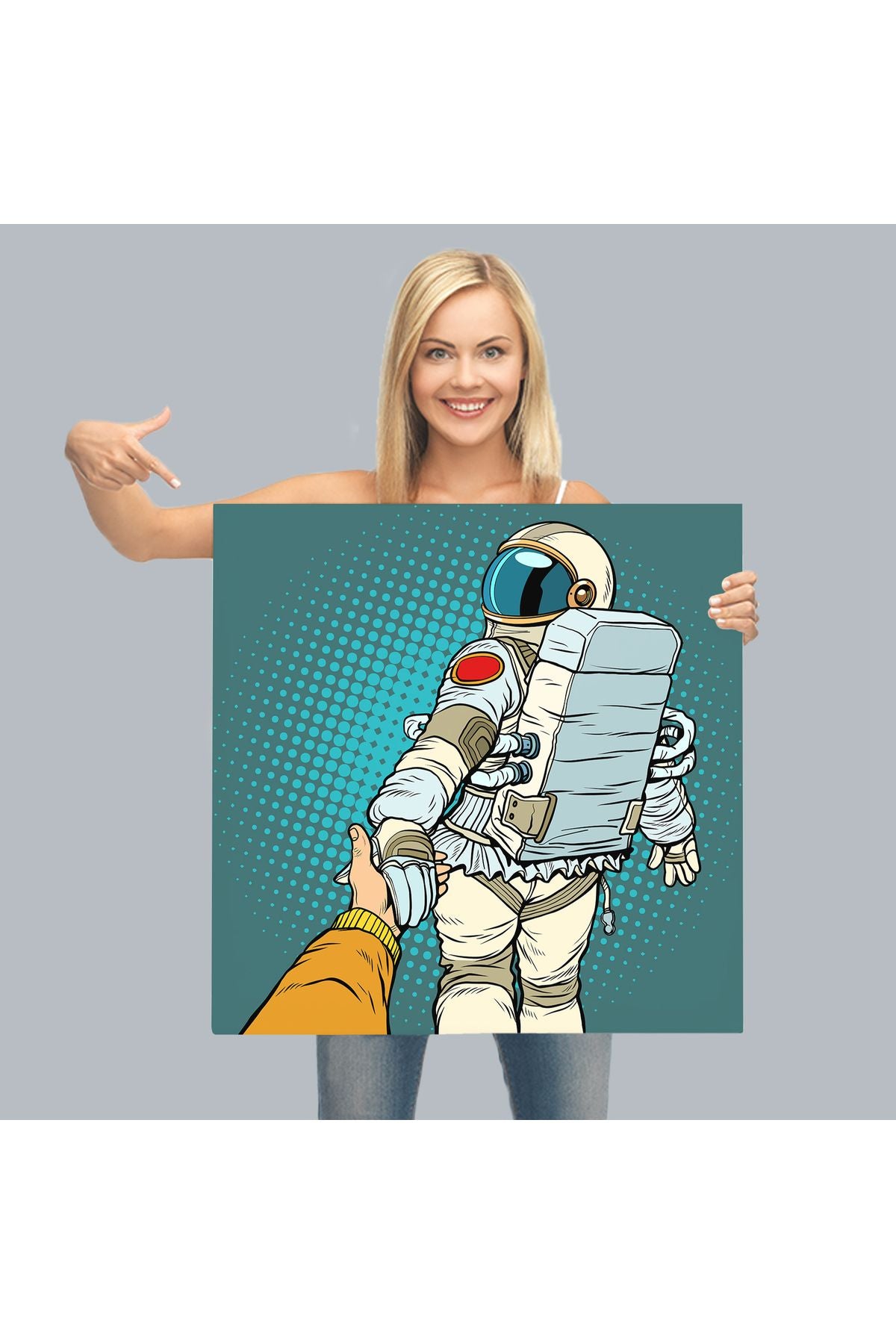 Özel Tasarım, Dekortif BaskıUzaya Giden Astronot Kanvas Tablo-5073