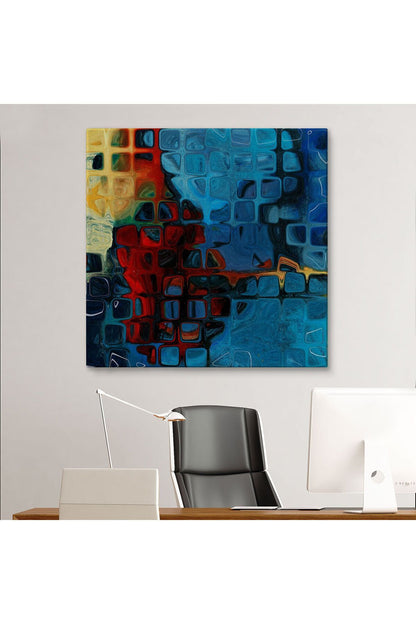 Özel Tasarım Renkli Buz Cam Kanvas Tablo-5883