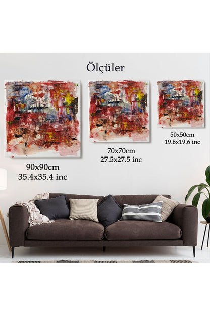 Yağlıboya Görünümlü Soyut Kanvas Tablo-5904