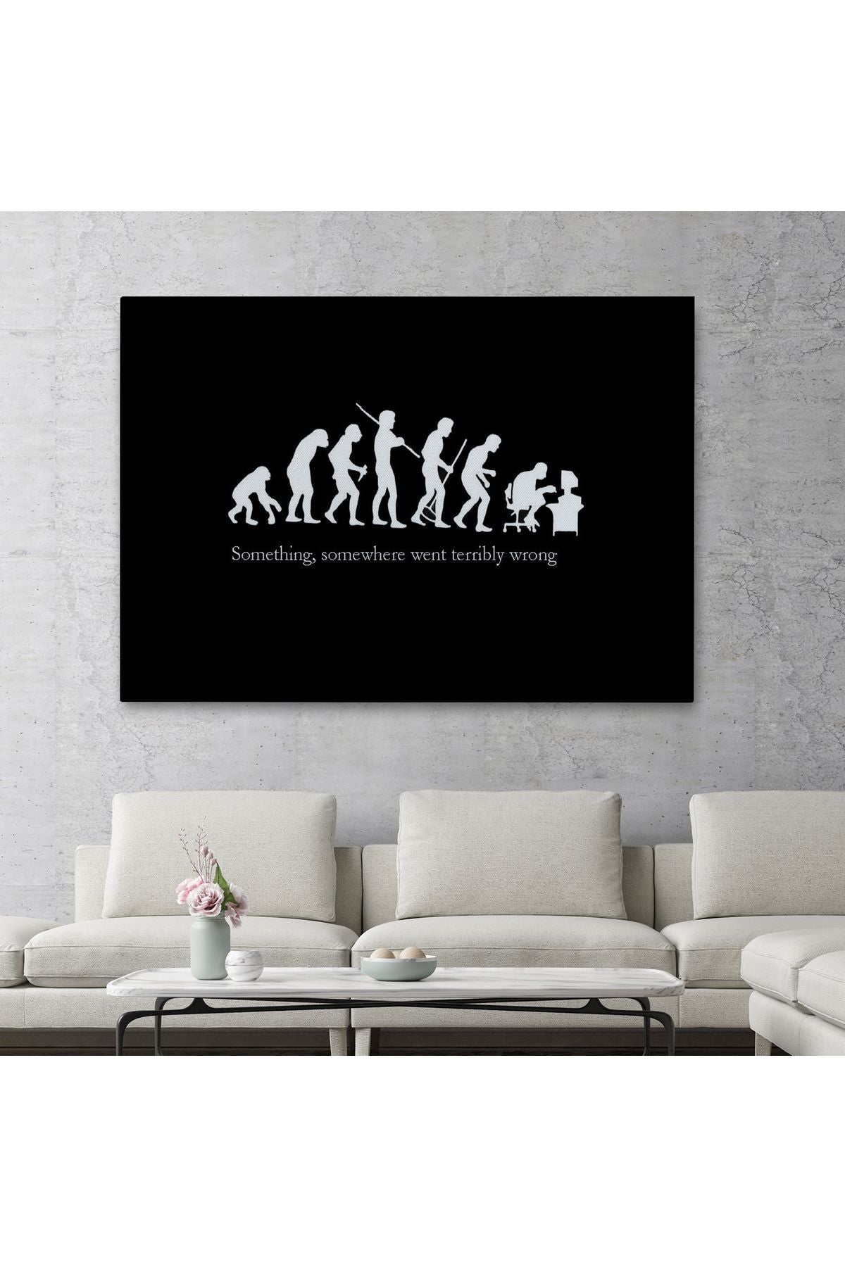 Bir Yerde Bir Şey Çok Yanlış Gitti Kanvas Duvar Tablosu-5410