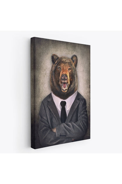 Ayı Kafalı İnsan Kanvas Tablo-4988