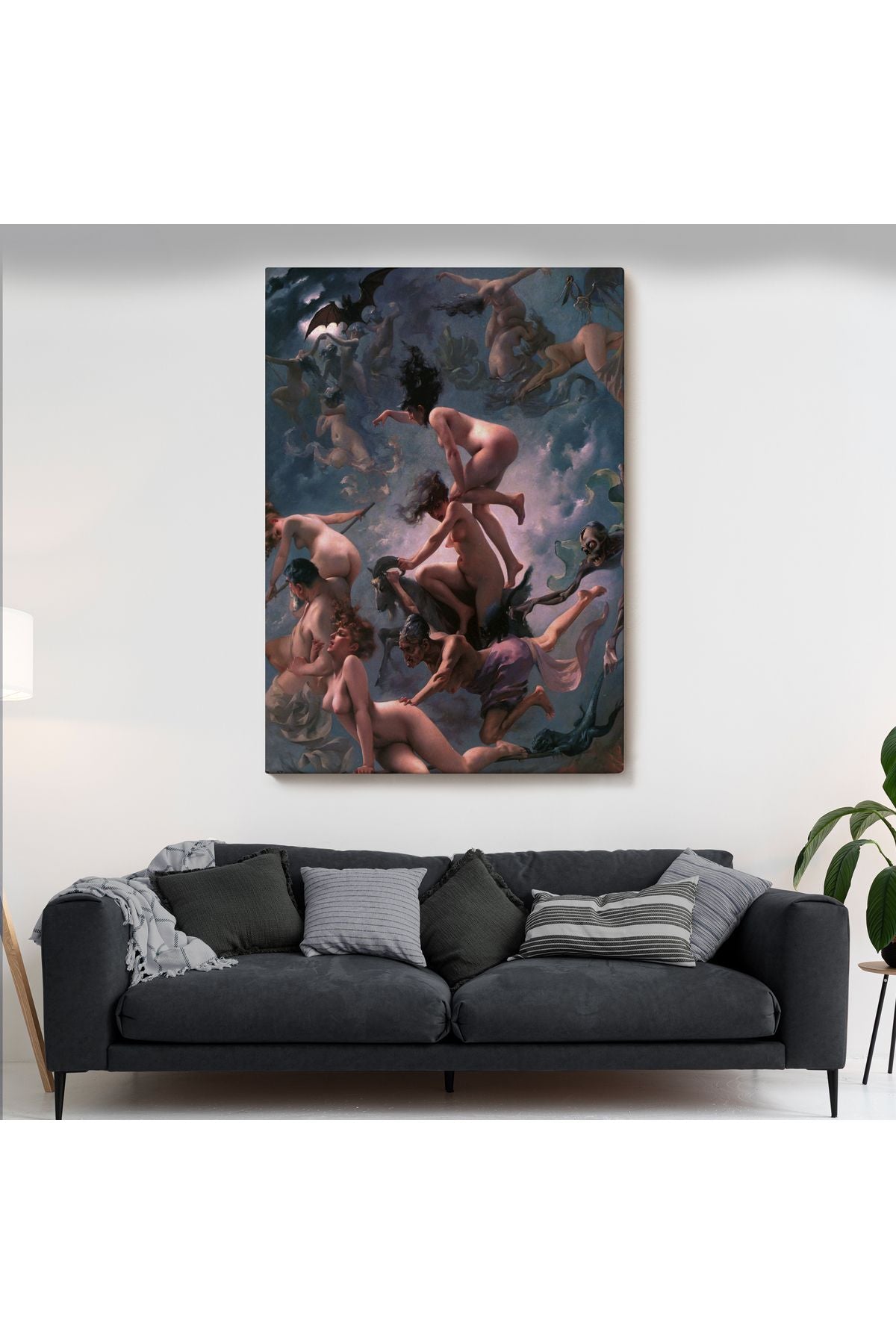 Şabat'a Giden Cadılar, Luis Ricardo Falero Vision de Faust 1878 Vintage Kanvas Tablo-5285