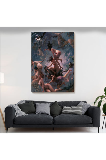 Şabat'a Giden Cadılar, Luis Ricardo Falero Vision de Faust 1878 Vintage Kanvas Tablo-5285