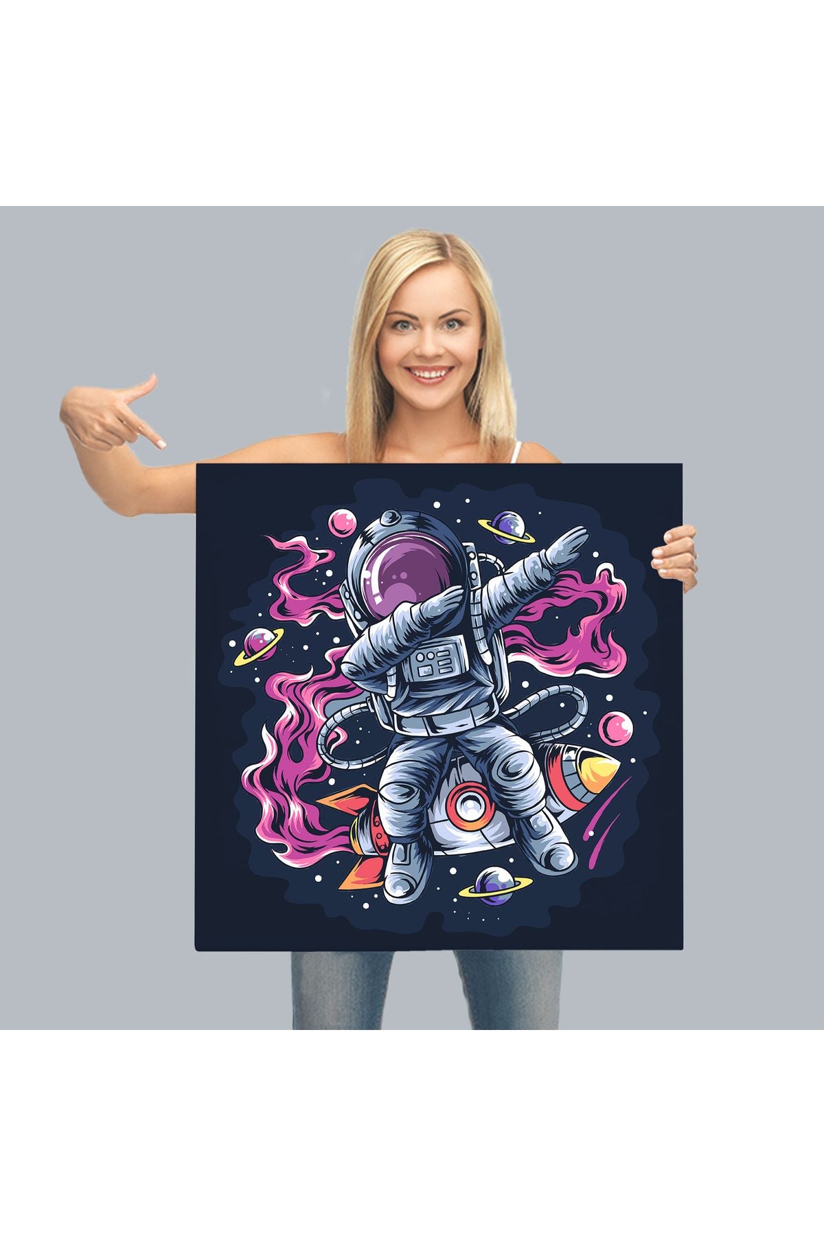 Dans Eden Astronot Kanvas Tablo-5069