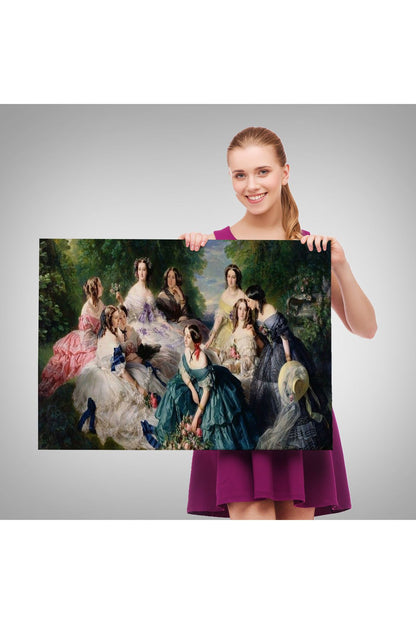 Beyaz Elbiseli Kız Ve Yaz Manzarası Tablosu-6569