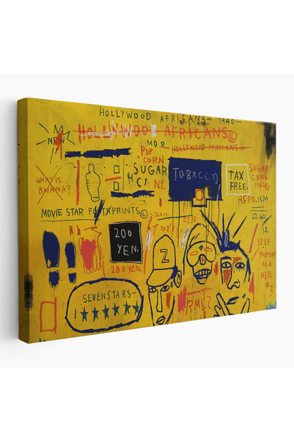 Jean Michel Basquiat, Hollywood Africans 1983 Kanvas Tablo-5058