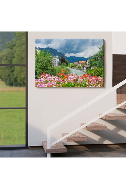 SZ KVS1-Dekoratif Duvar Tablosu-Güzel Bir Nehir Manzarası Almanya Kanvas Tablo 3466