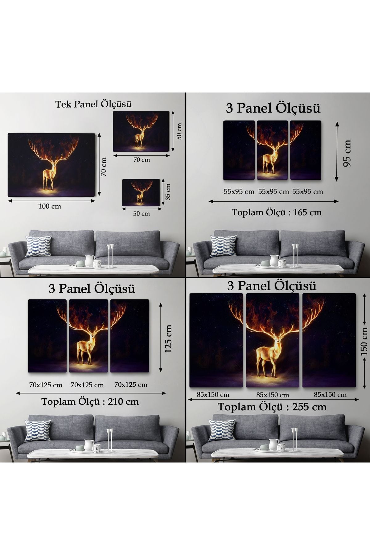 DB HG Sürreal Sarı Geyik Tablosu-6649