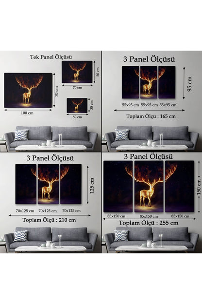 DB HG Sürreal Sarı Geyik Tablosu-6649