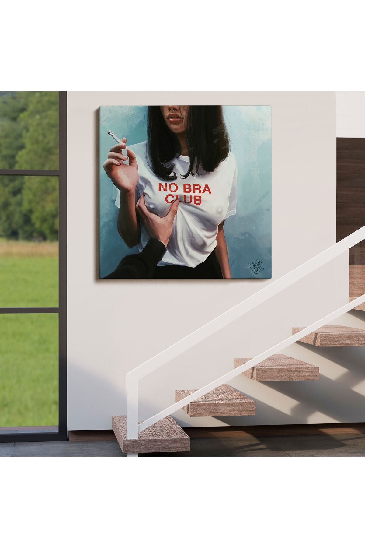 NW Özel No Bra Club,  Sütyensizler Külübü Kanvas Tablo-5102