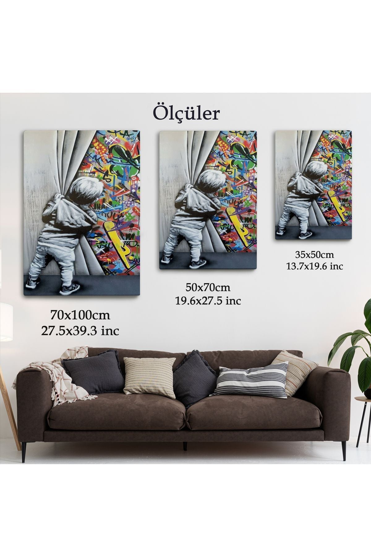 Dekoratif Kanvas Tablo-Sokak Sanatı PopArt Banksy Tarz Duvar Tablosu 6168