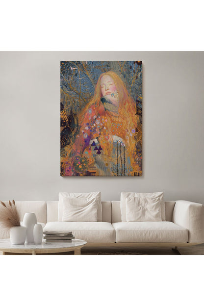 Sarışın Güzel Kadın Duvar Tablosu-6100