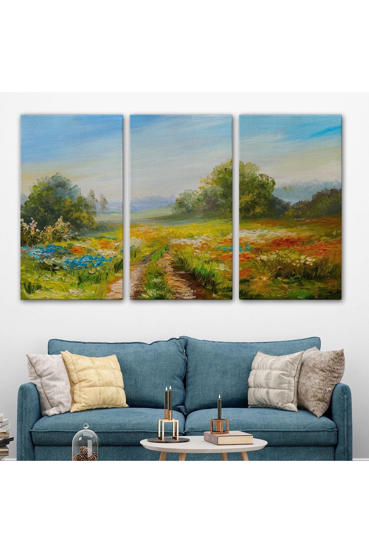 Çiçek Tarlası Yağlıboya Görünümlü Duvar Tablosu-1203