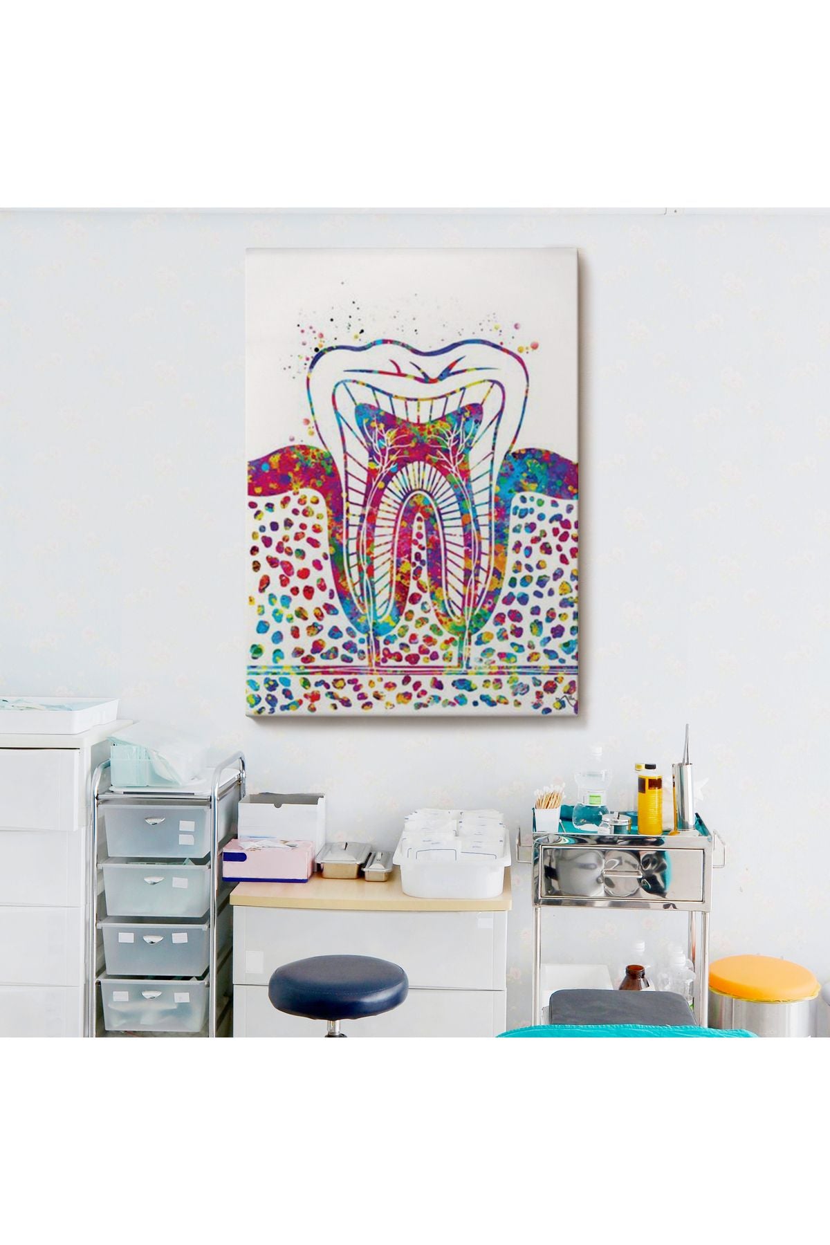 Renkli Diş, Diş Hekimi Duvar Tablosu-6300