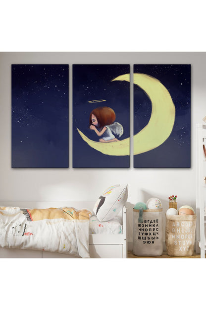 YB HG Ay'da Diz Çöküp Dua Eden Melek Kızın Tablosu-1210