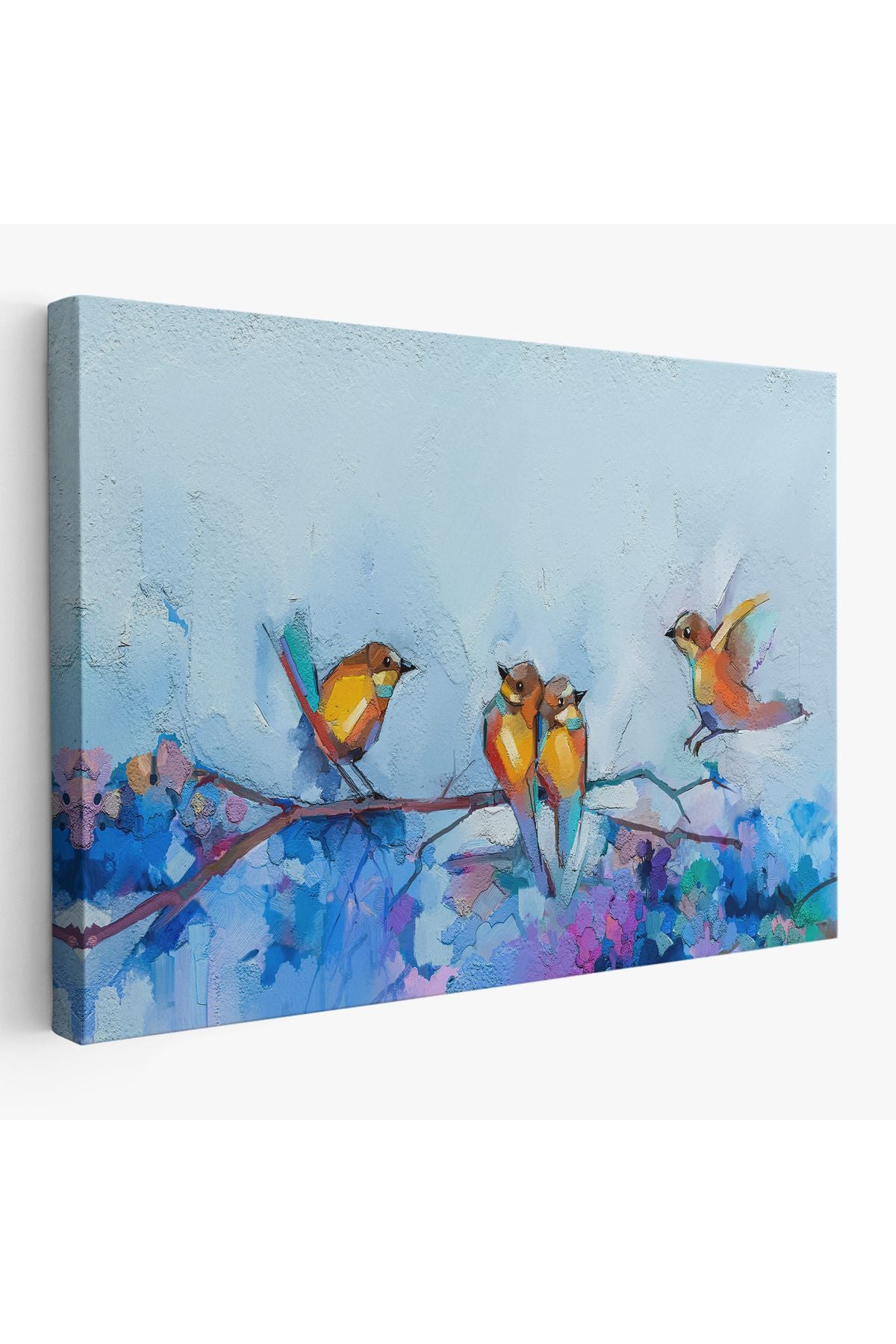 Bahar ve Kuşlar Manzaralı Dekoratif Duvar Tablosu-3529