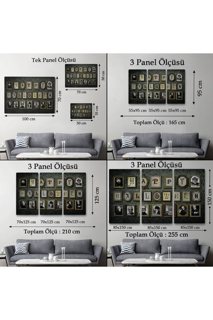 Ürpertici Karakterler Vintage Korku Filmi Cadılar Bayramı Gotik Duvar Tablosu-5195