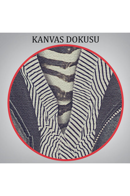 Zebra Kafalı İnsan Kanvas Tablo-4982