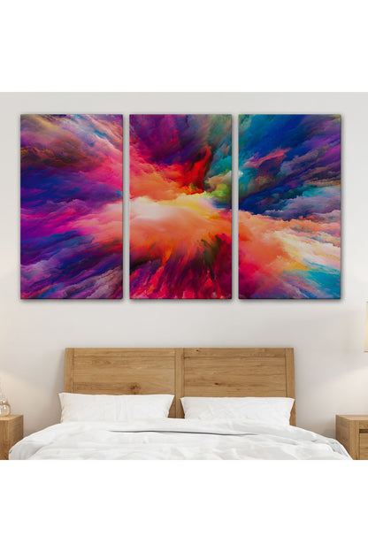 Yaratıcı Renkler Yağlıboya Görünüm Dekoratif Kanvas Duvar Tablosu-3521