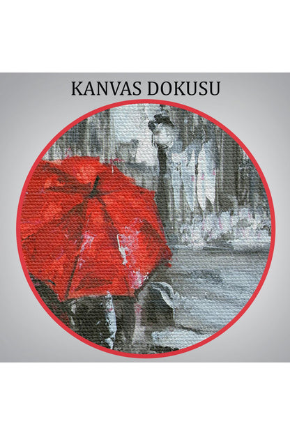 Londra Sokakları Yağlıboya Görünüm Dekoratif Kanvas Duvar Tablosu-3497