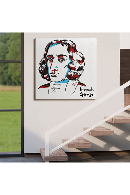 Özel Tasarım Baruch Spinoza Dekoratif Kanvas Tablo-5818