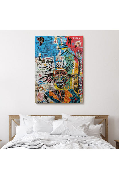 Jean Michel Basquiat Jazz King Kanvas Tablo, Jazz King Canvas Tablo-4964