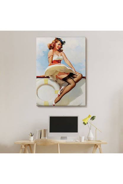 Sexi Denizci Kadın Dekoratif Duvar Tablosu-6432