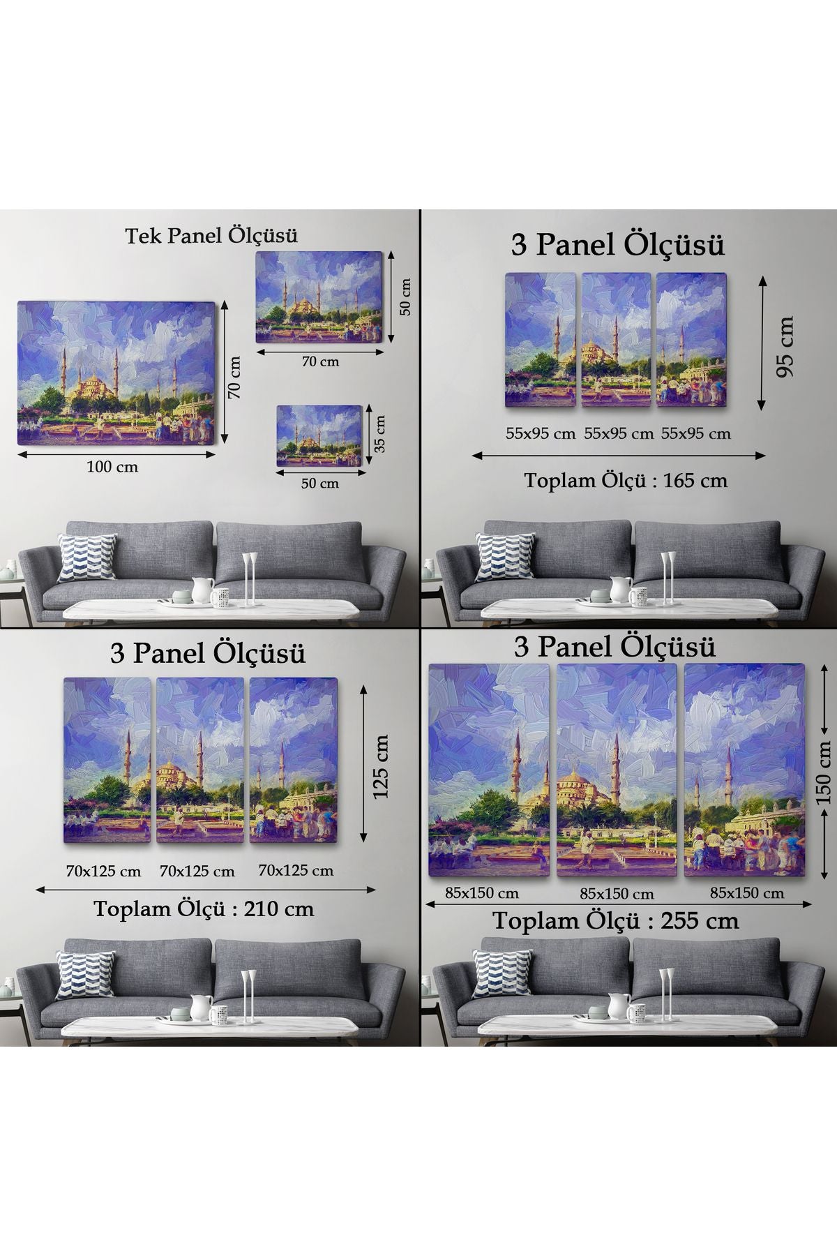 Sultan Ahmet Camii Yağlıboya Görünüm Dekoratif Kanvas Duvar Tablosu-3671