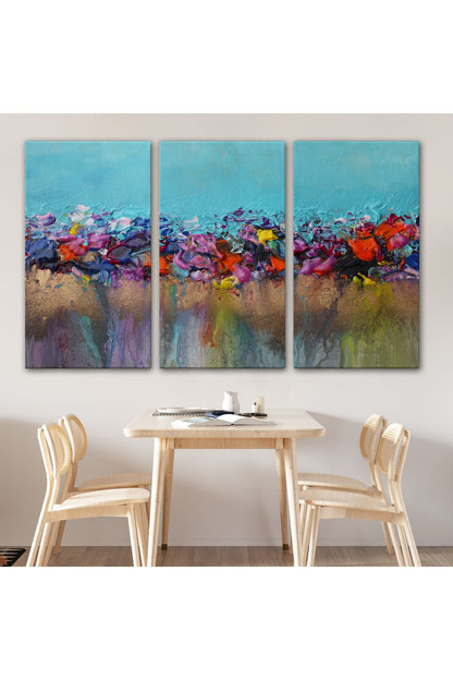 Renkli Akrilik Boyaların Akma Anı Kanvas Tablosu-5048