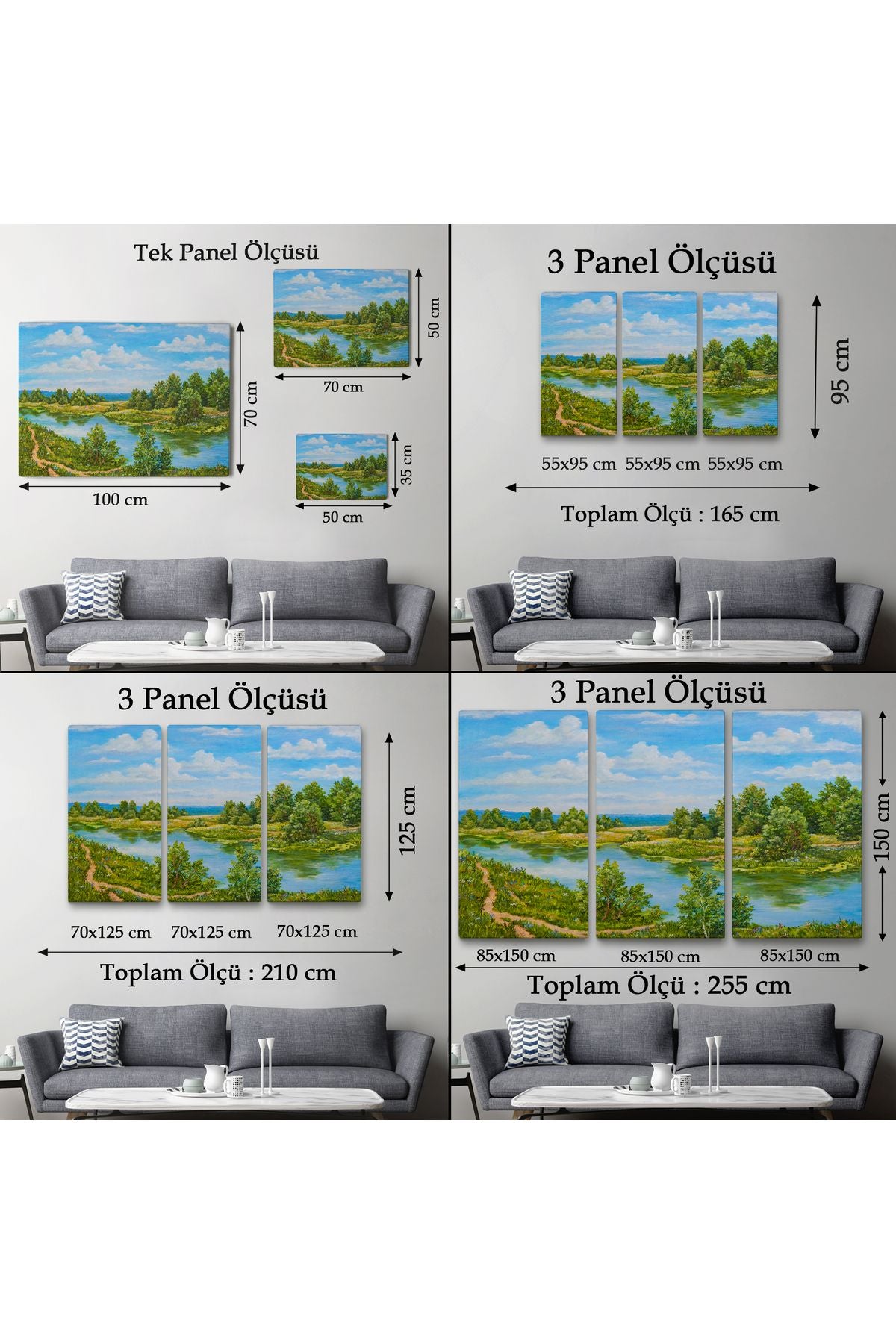 Rusya Nehri Yağlıboya Görünüm Dekoratif Kanvas Duvar Tablosu-3619