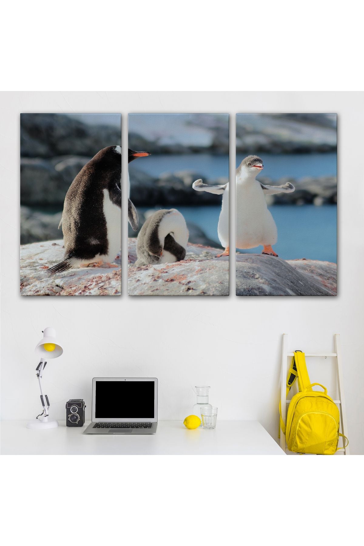 Mutlu Penguenler Dekoratif Kanvas Tablo 1172