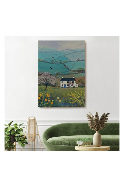 Kanvas Tablo, Duvar Dekoru, Köy Evi Manzarası İngiltere 6023 BUNGKNV