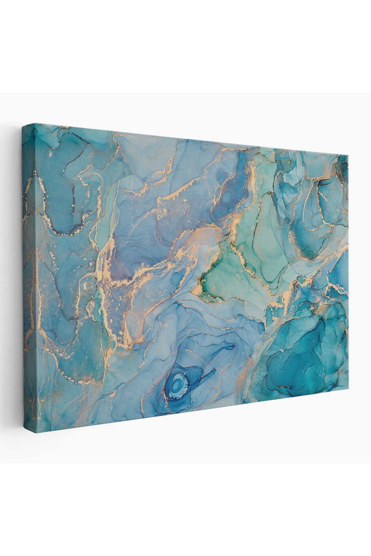 Mürekkep ve Alkol Elementleri ile Mermer Deseni Verilmiş Kanvas Tablo-5050